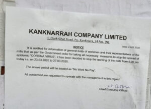 lockdown kankinara jute mill workers bengal