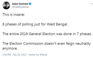 poll dates why 8 phase election in bengal election ask left tmc