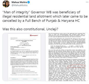 west bengal governor jagdeep dhankar jain hawala scam case mahua moitra