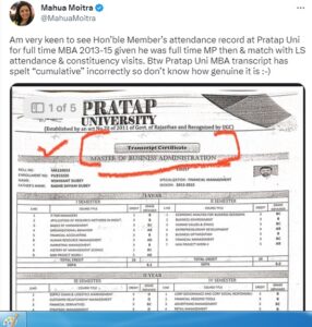 mahua moitra tweet nishikant dubey bjp tmc mp