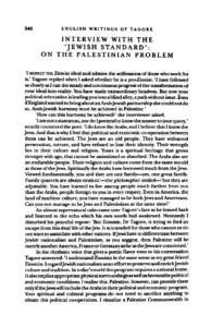 tagore palestine gaza israel Arabs Jewish Standard