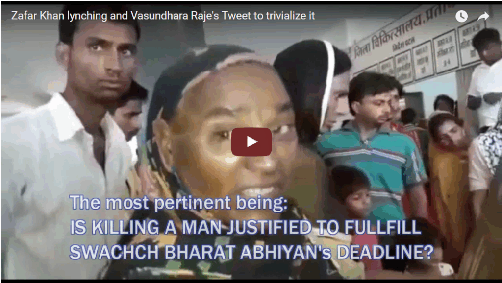 Zafar Khan lynching, Rajasthan, Vasundhara Raje