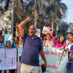 Protests mob lynchings in Jharkhand Giridih human chains