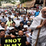 Protests mob lynchings in Jharkhand Giridih human chains