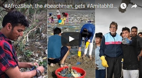 Amitabh Bachchan at Versova Beach Afroz Shah environment United nations