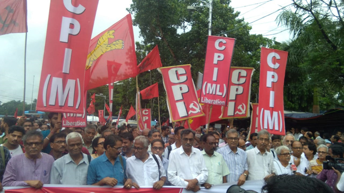 TMC BJP article 370 kashmir left cpim kolkata