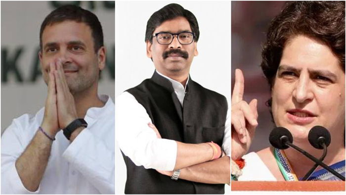 हेमंत सोरेन का शपथ ग्रहण झारखंड राहुल गाँधी प्रियंका गाँधी hemant soren