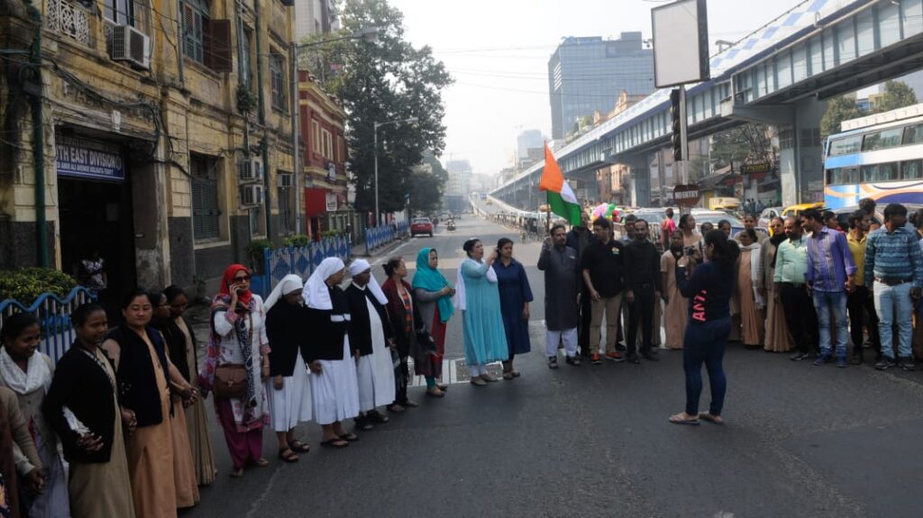 human chain kolkata caa nrc npr republic day