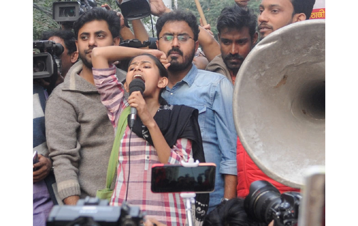 JNUSU President Aishe ghosh students JNU CAA protest india Nazi Germany