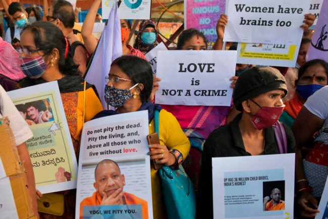 imaginary love jihad uttar pradesh minorities USCIRF hate speech mosque demolitions