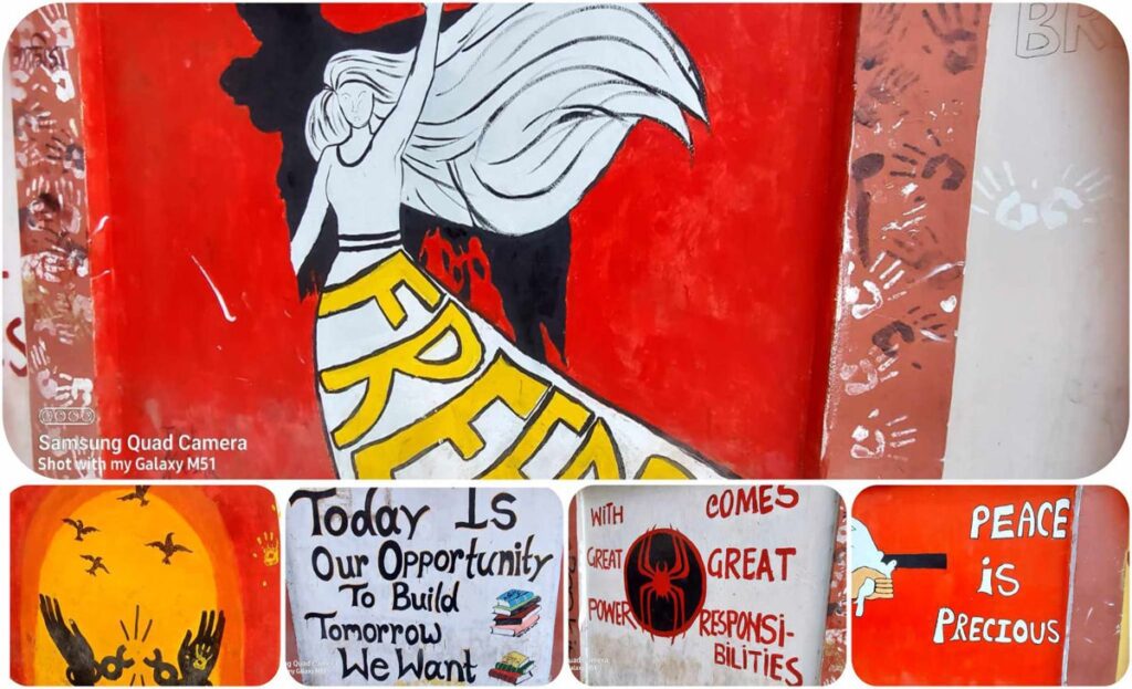 political crisis in bangladesh indian media propaganda wall graffiti